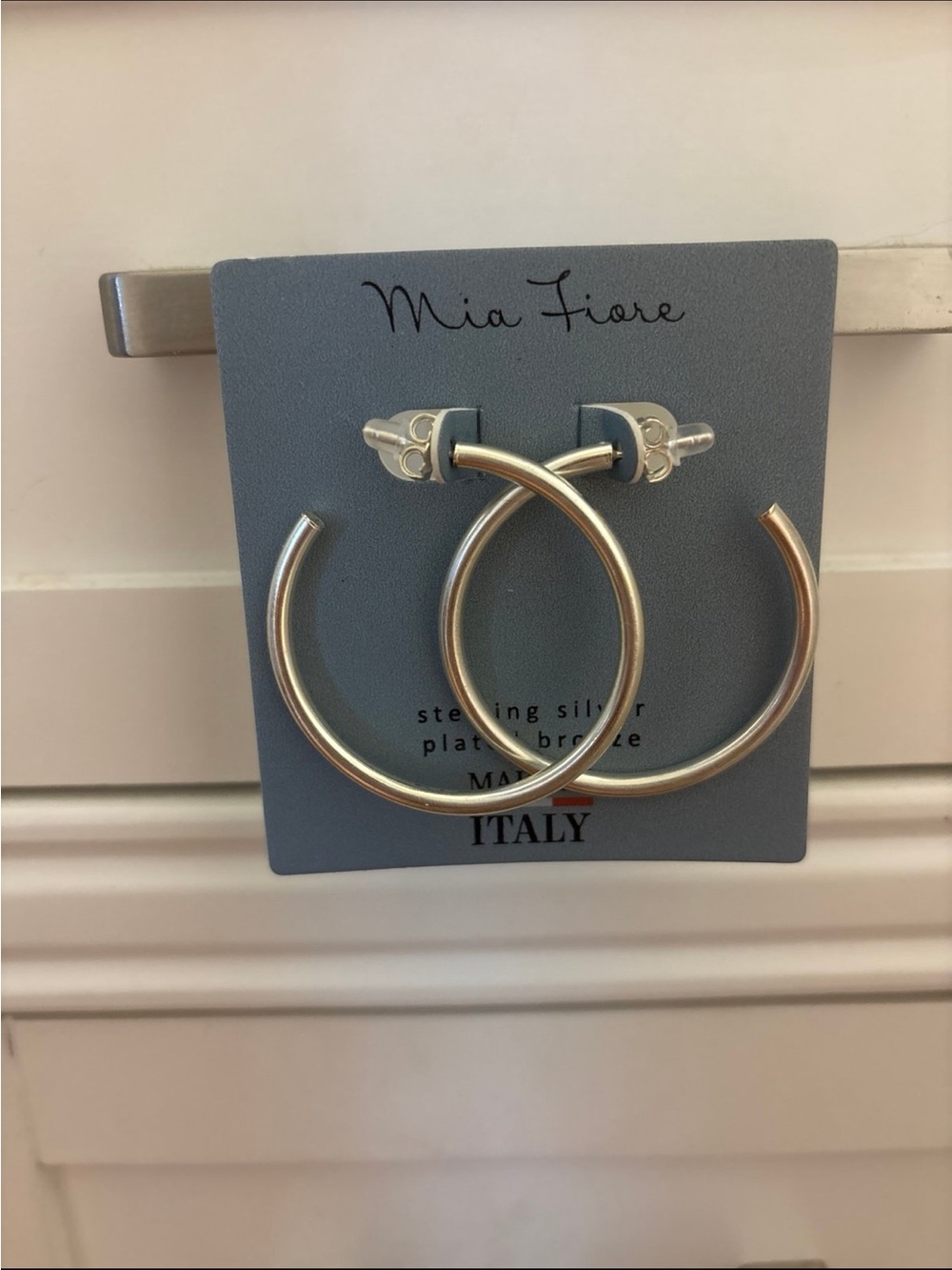Mia Fiore Sterling Silver Plated Bronze Hoop Earrings